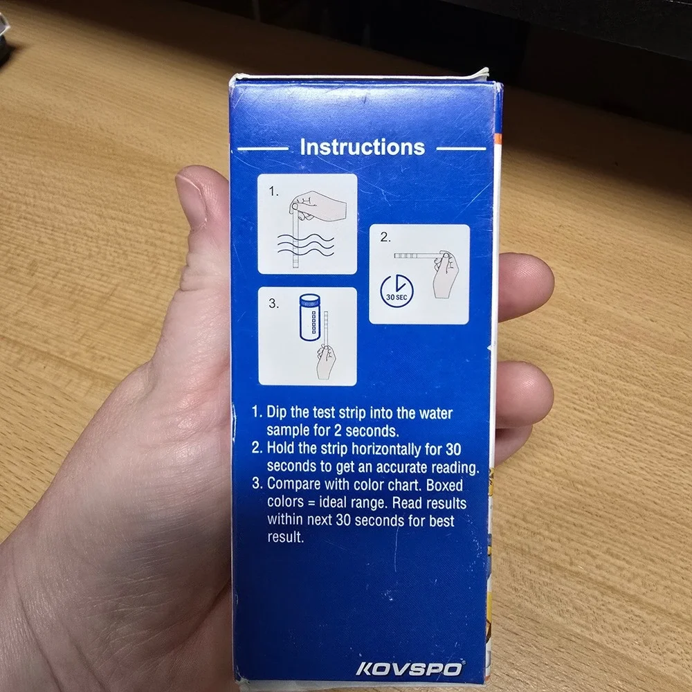 Kovspo 7 in 1 Aquarium Fish Tank Test Strips 100 Count Water Testing Kit New